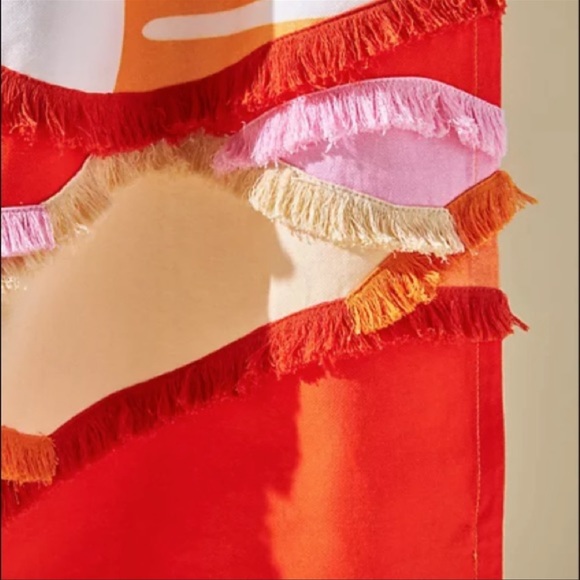 NEW Anthropologie Sunscape Dish Kitchen Towel Sun, Cotton, Embroidered + Fringe - Picture 2 of 10
